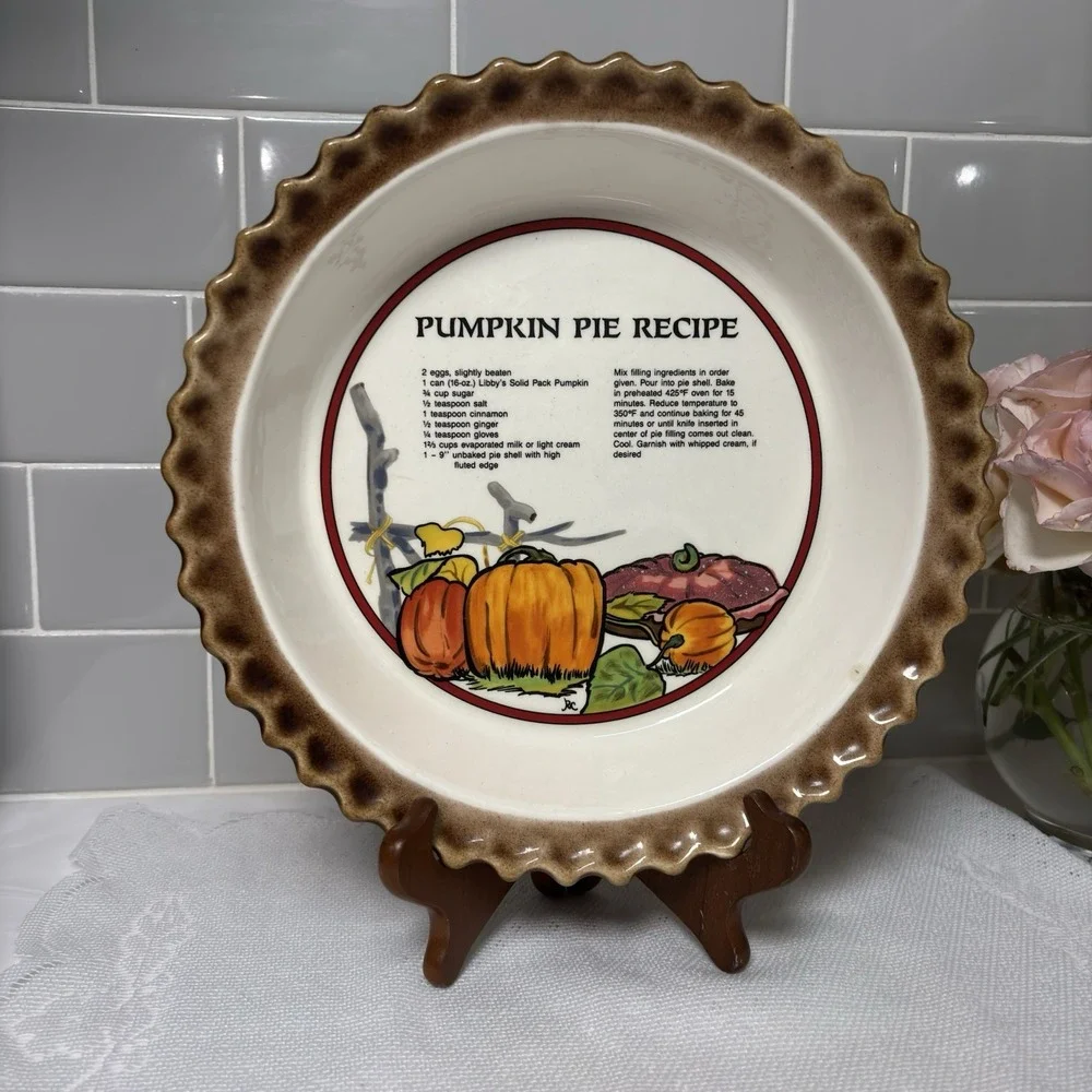 Clay Castle Pumpkin Pie Recipe Baking Dish 10